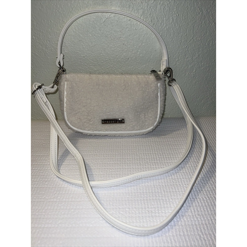 Madden Girl Shoulder X‎ Body Bag WhiteFaux Leather Silver Chain  Handbag